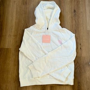 Large white cropped hoodie